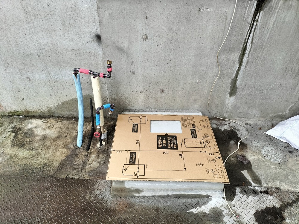 岡山県 赤磐市 М様邸 三菱電機エコキュート SRT-S376 先行土間工事(基礎)