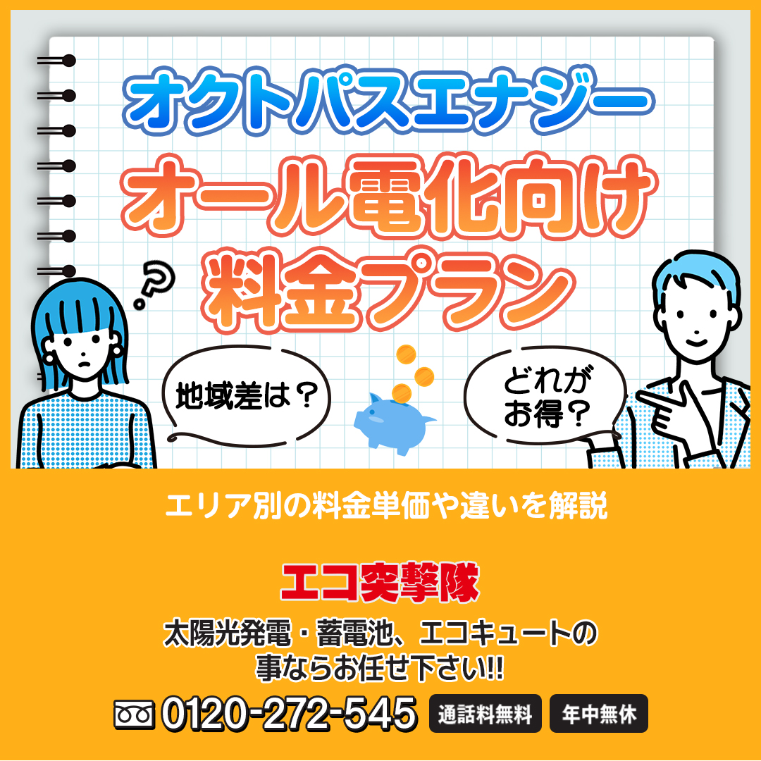 新品　エバヤング※お値引き不可 オクトパスエナジーのオール電化向け料金プランは？エリア別の料金単価